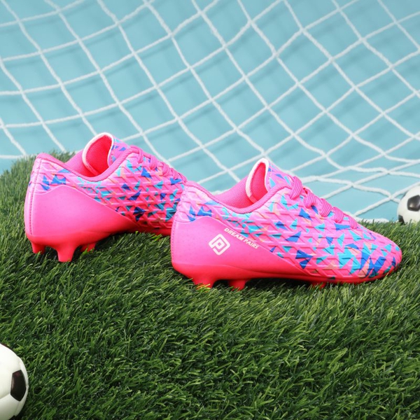 Boys & Girls Soccer Cleats Shoes - FUCHSIA PINK ROYAL BLUE - 4
